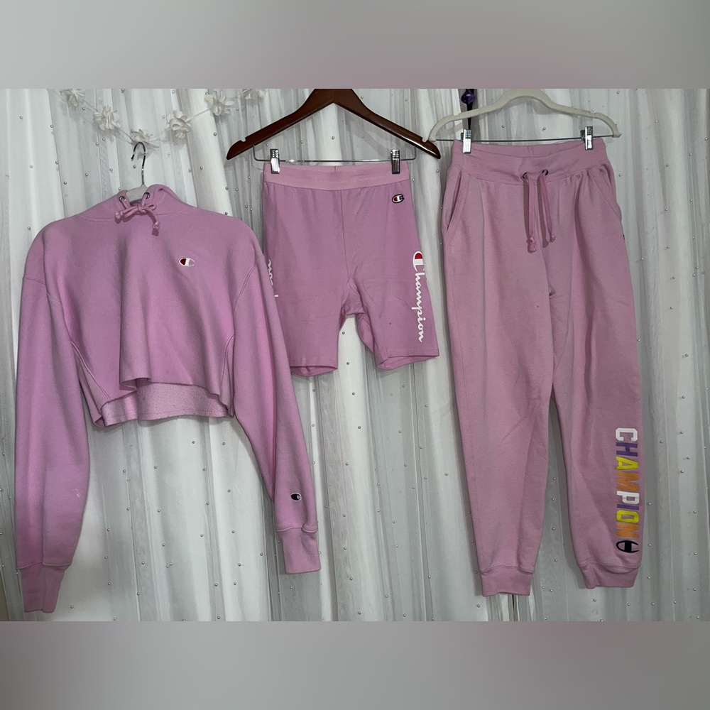 3 PIECE PINK CHAMPION SWEATSUIT SET BUNDLE